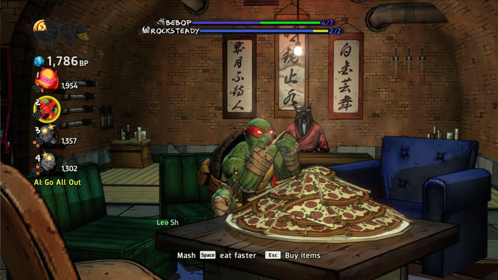 Pizza darf in einem TMNT-spiel natürlich nicht fehlen.